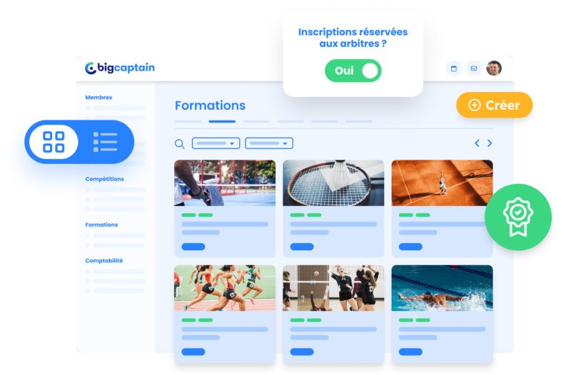 Gérez facilement les inscriptions aux formations de votre fédération ou de votre ligue.