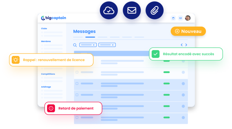 Communiquez efficacement à travers la messagerie de votre fédération ou de votre ligue.