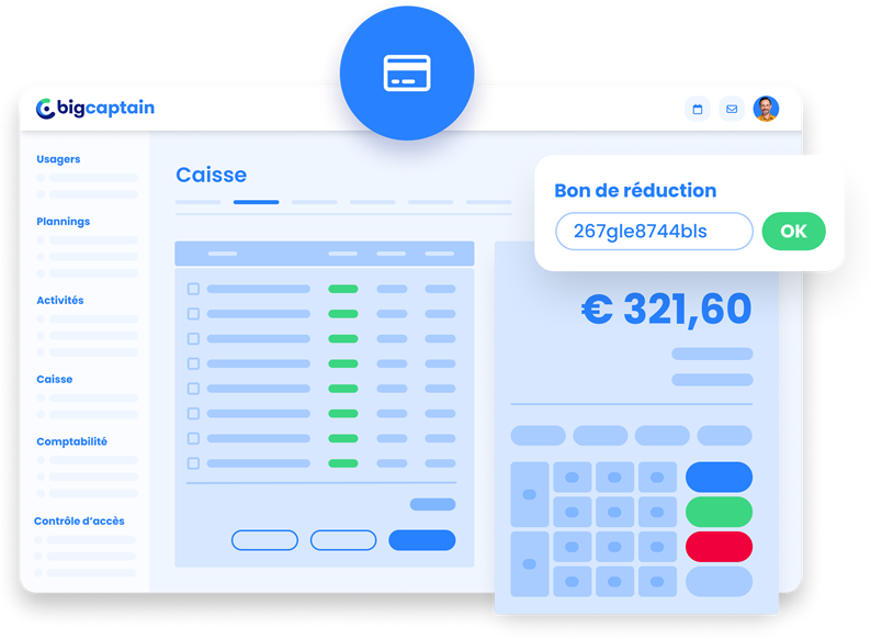 Caisse en ligne et terminaux de paiements connectés à un logiciel